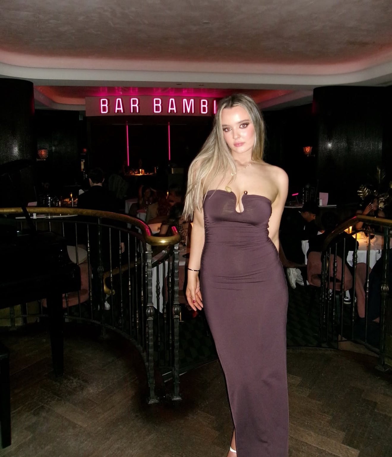 Tayla Trim Maxi Dress in Cocoa