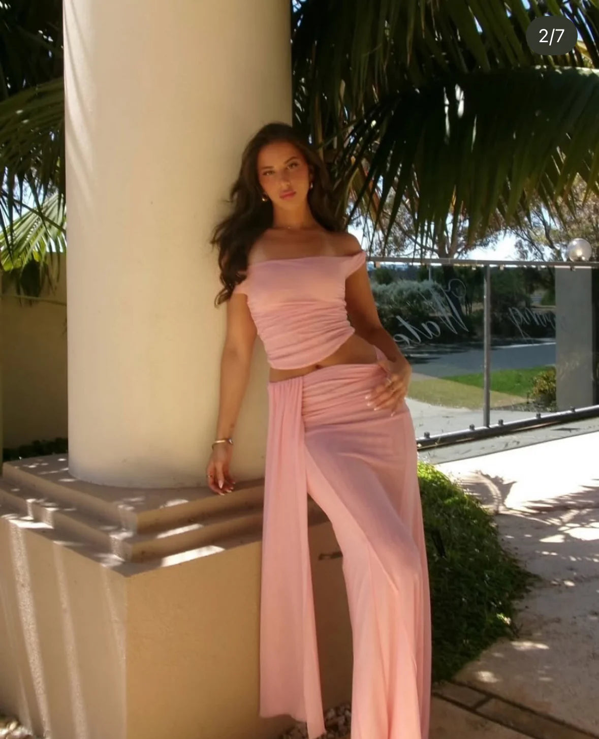 Brooklyn Mesh Maxi Set in Candy Pink