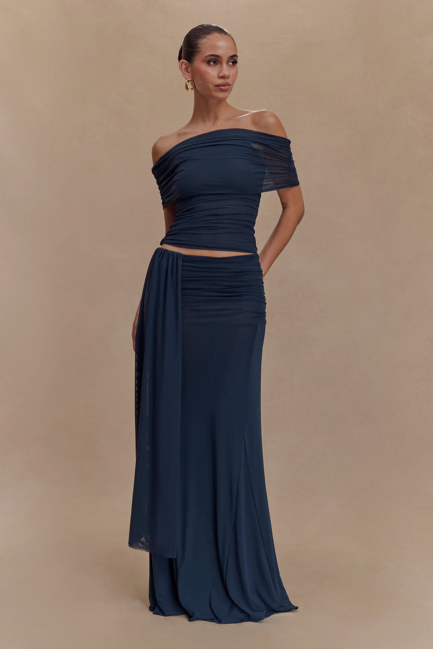 Arna Mesh Maxi Set in Midnight
