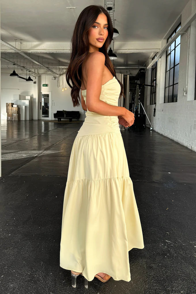 Charlotte Strapless Maxi in Yellow