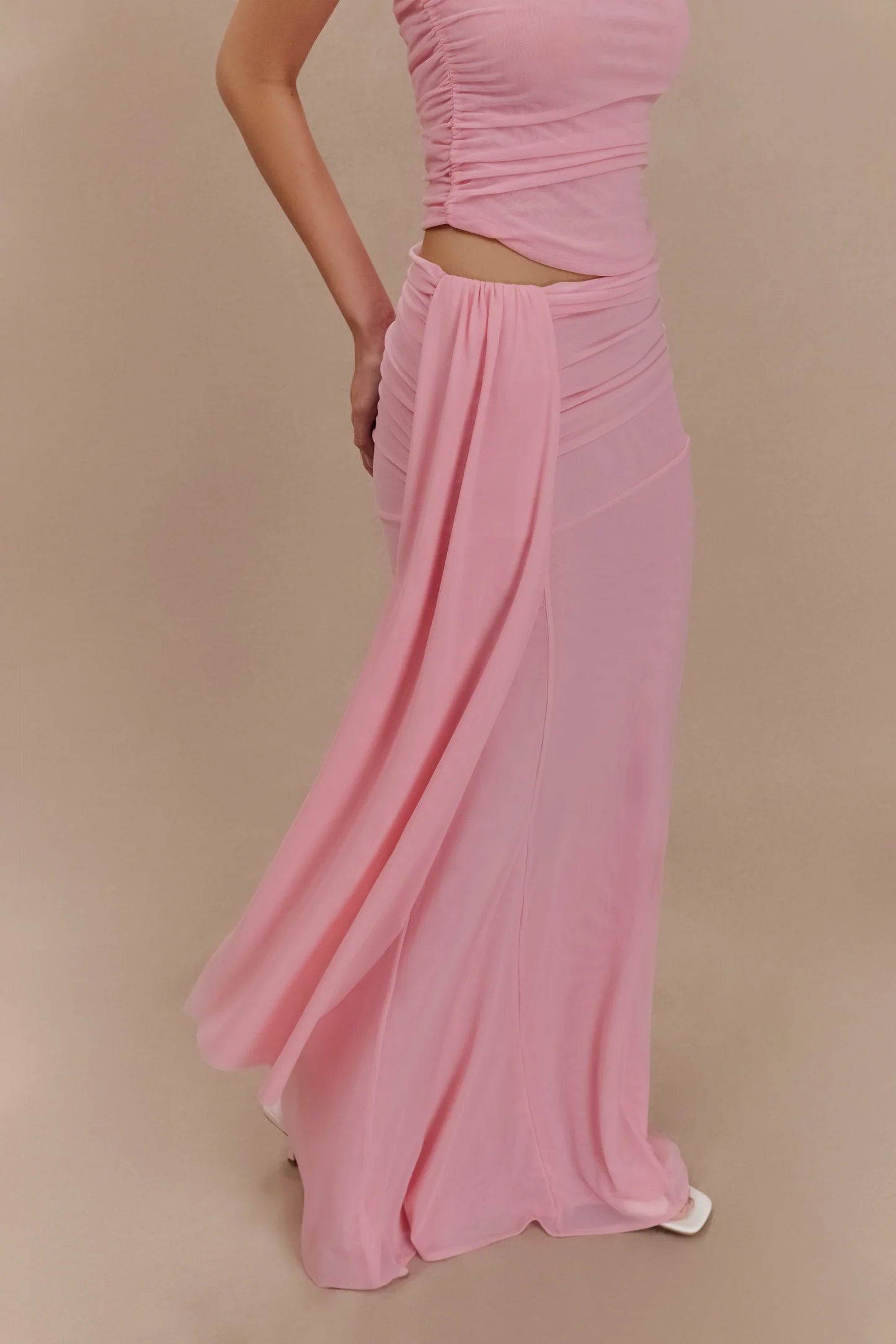 Brooklyn Mesh Maxi Set in Candy Pink