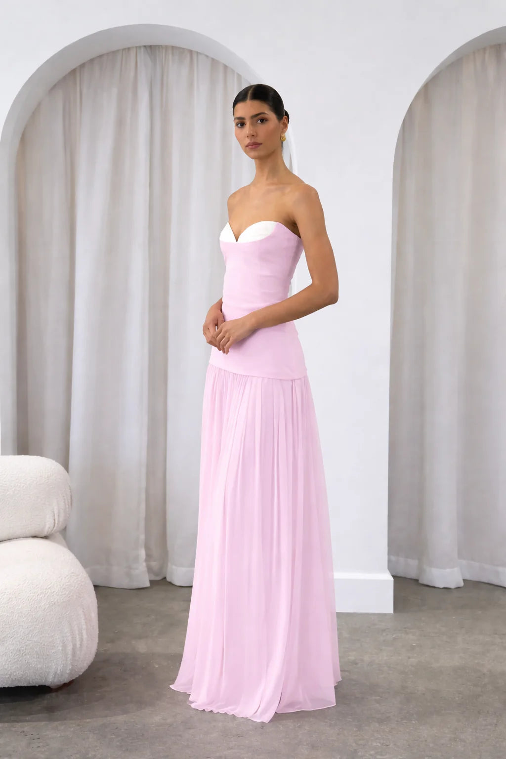 Nicolette Maxi Dress in Baby Pink