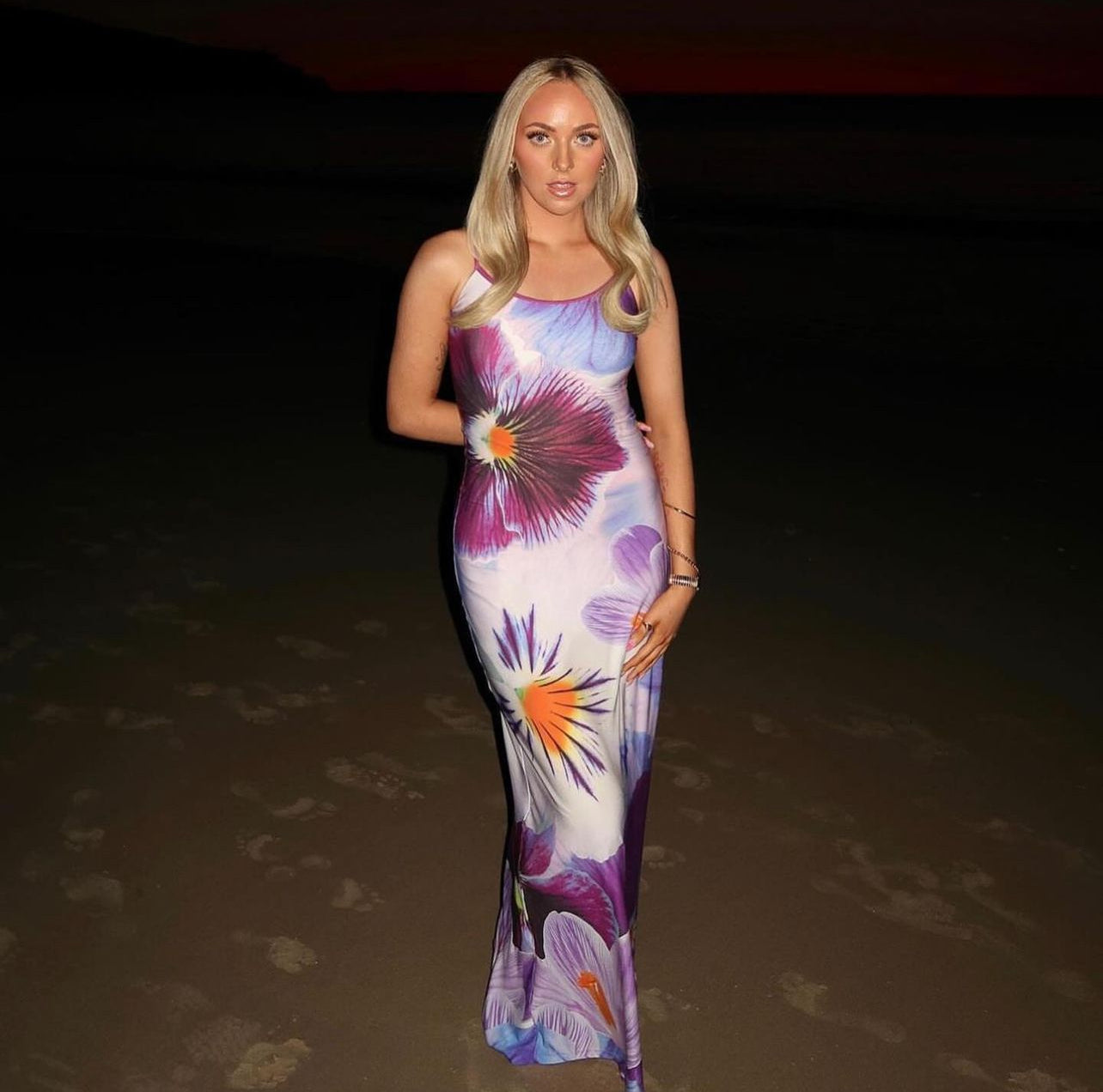 Indigo Blossom Slip Dress