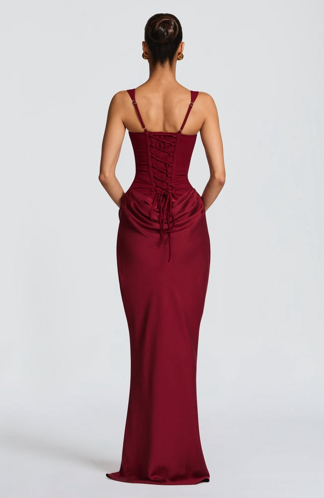 Cornelia Maxi Dress in Burgundy