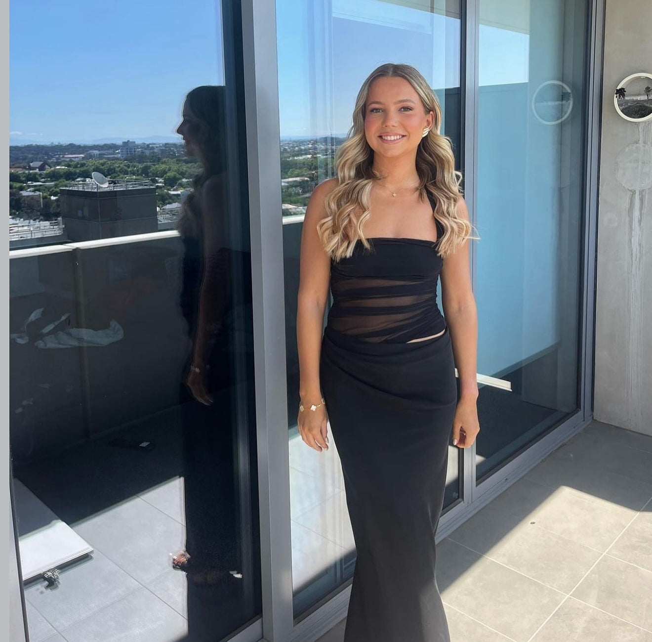 Gina Halter Maxi Dress in Black