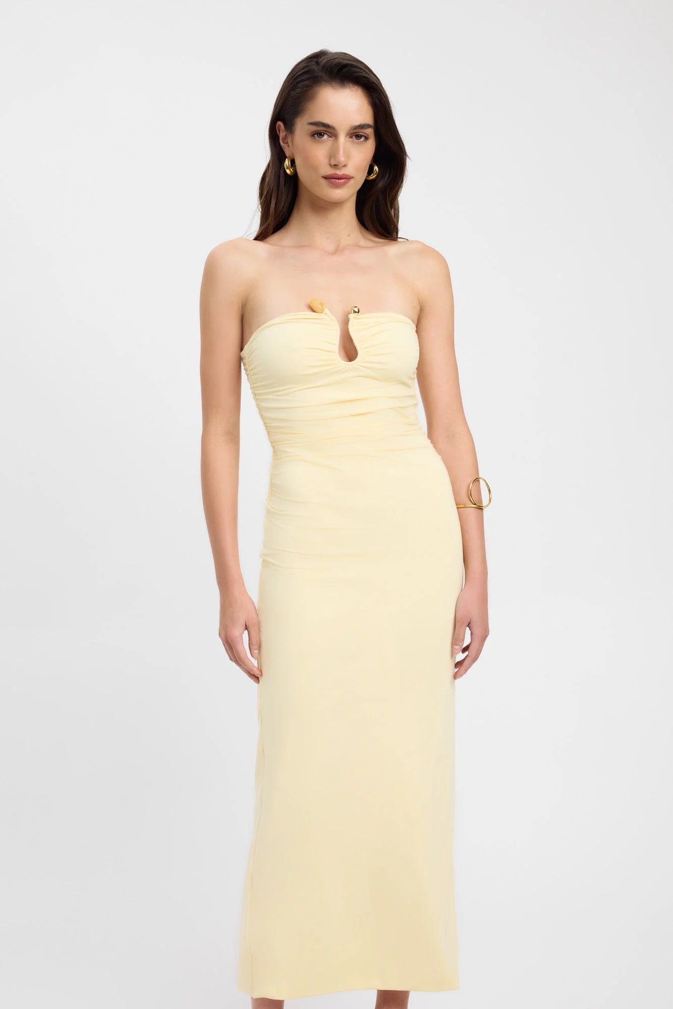 Tayla Trim Maxi Dress in Butter