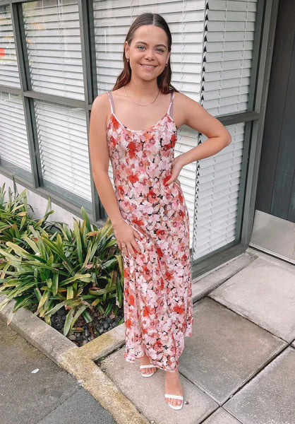 Aimee Silk Slip in Pansy