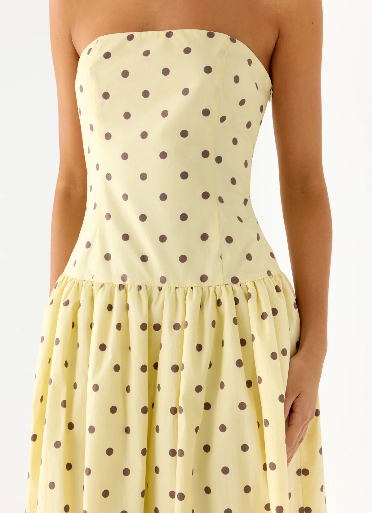Andorra Maxi Dress in Yellow Polkadot