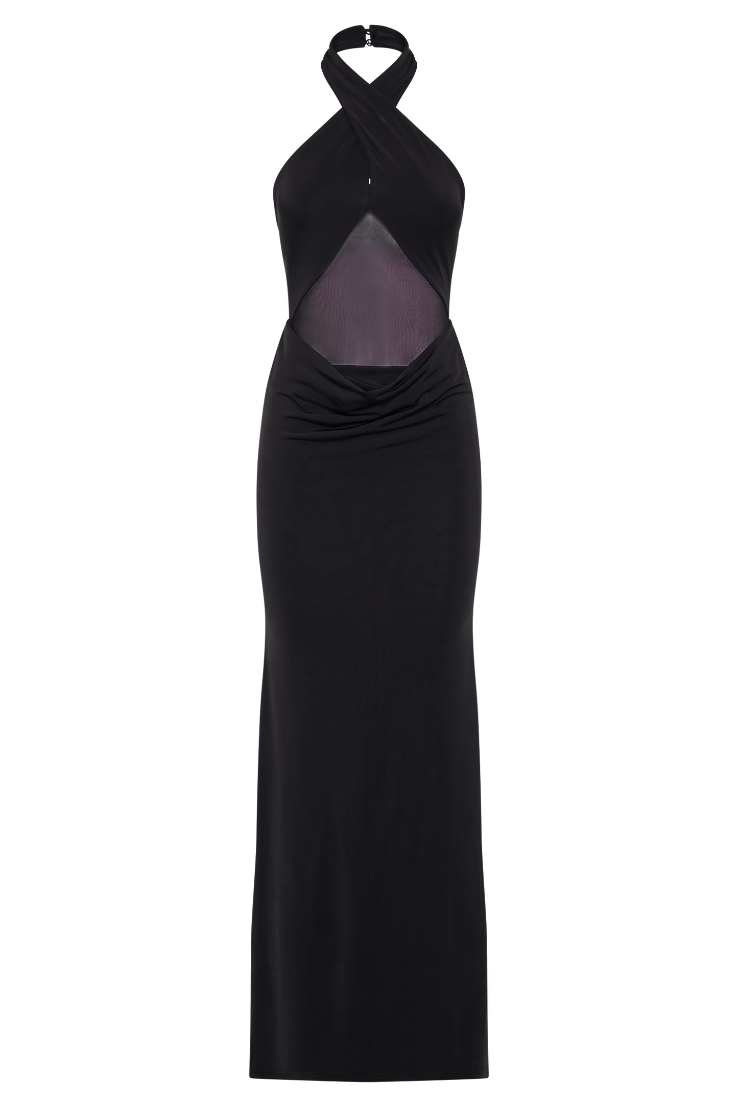 Caterina Slinky Mesh Halter Maxi Dress