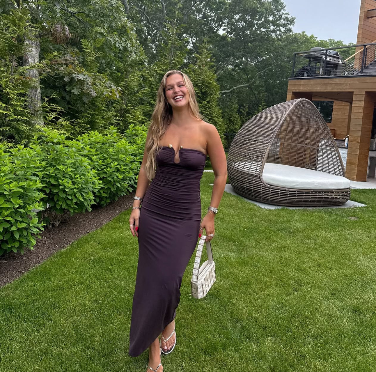 Tayla Trim Maxi Dress in Cocoa