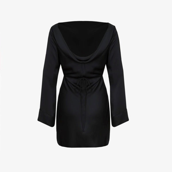 Firebird Satin Cowl Mini in Black