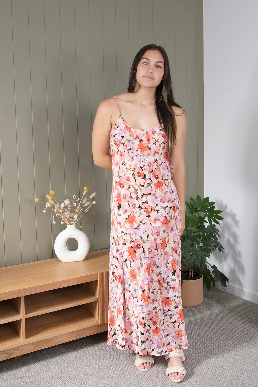 Aimee Silk Slip in Pansy