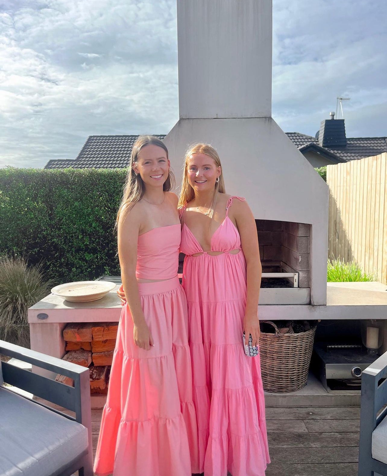 Camellia Dress in Neon Pink