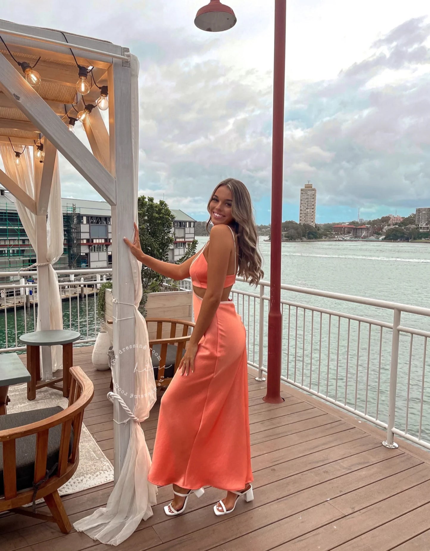 Veronique Maxi Dress in Coral