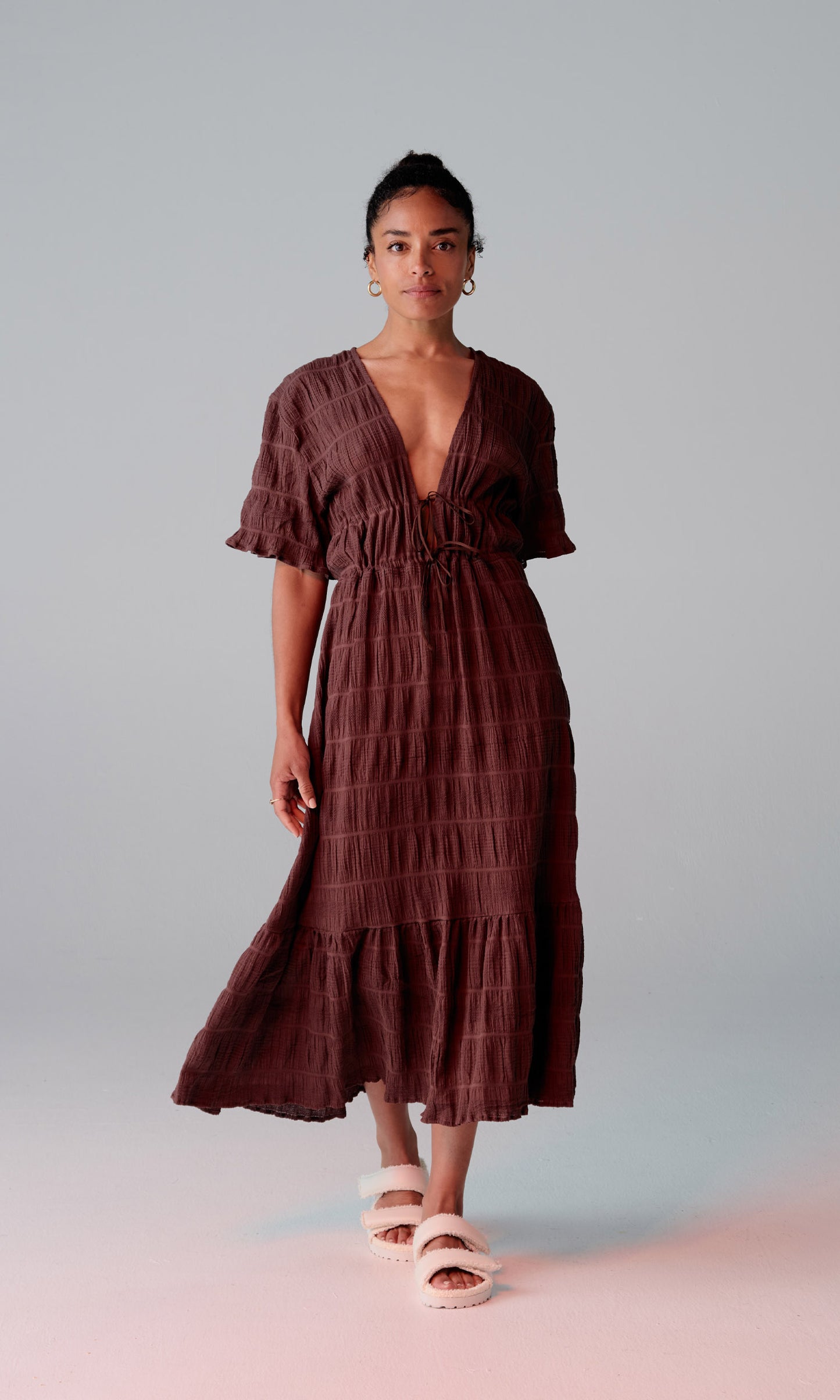 Mirella V Neck Dress in Java