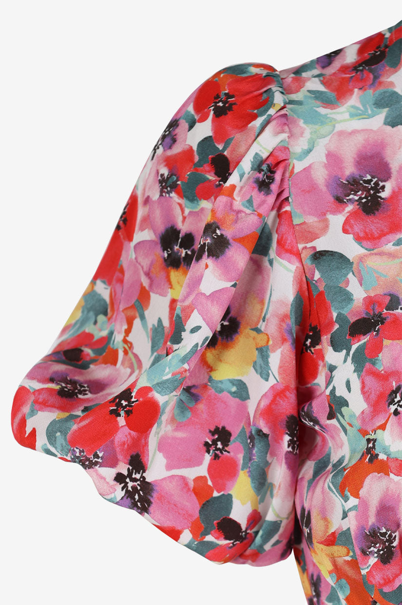 Allegra Silk Dress in Pansy