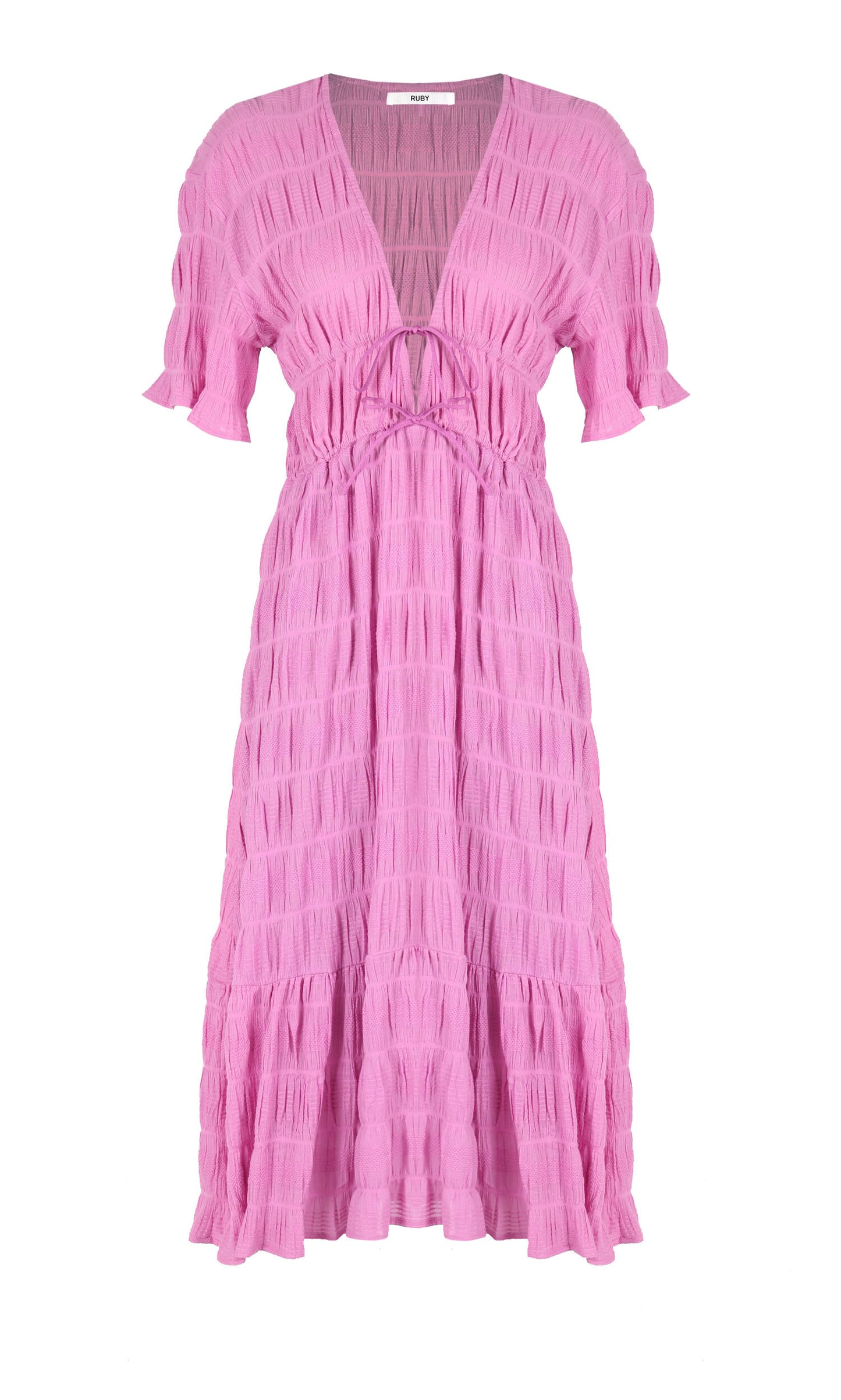Mirella V Neck Dress in Orchid