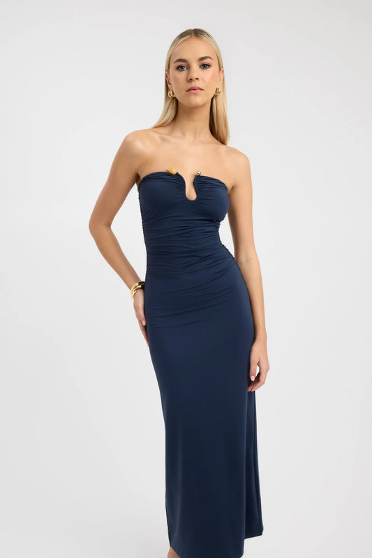 Tayla Trim Maxi Dress in Blueberry