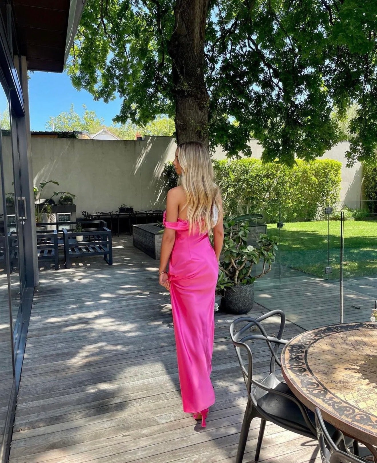Monika Gown in Neon Pink