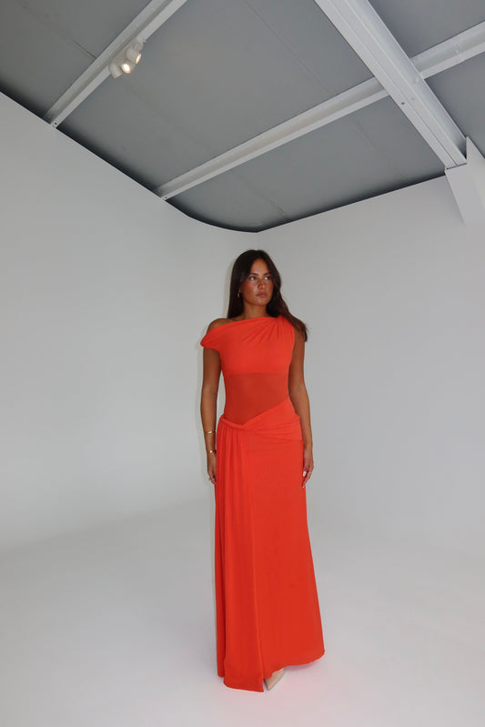 Sisal Mesh Dress in Chilli