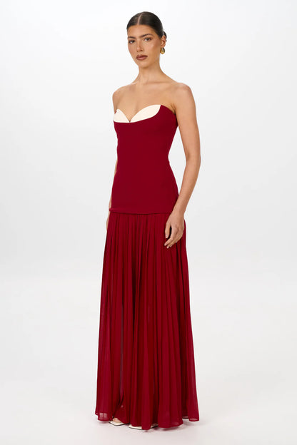 Nicolette Maxi Dress in Raspberry