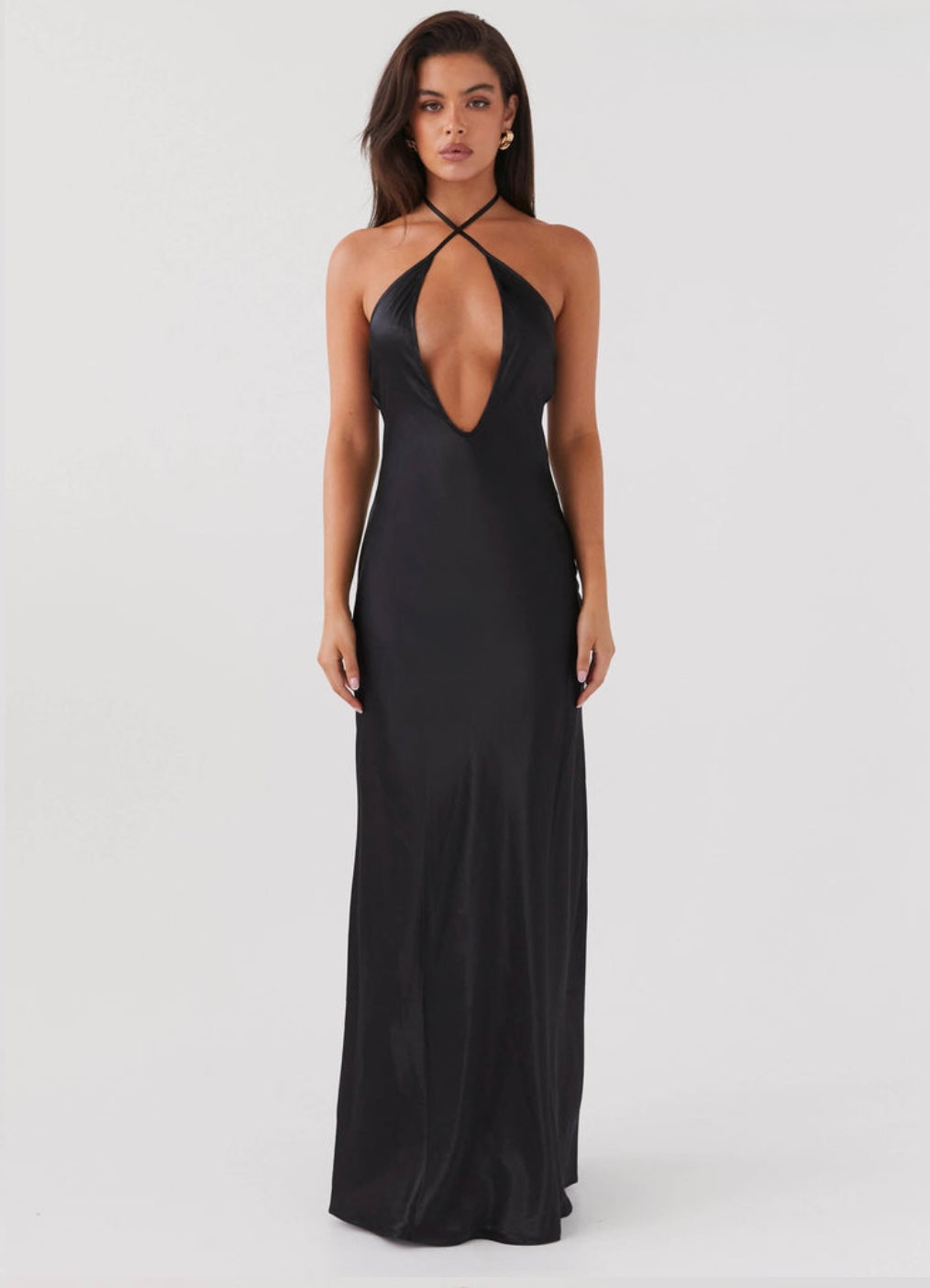 Noir Symphony Maxi Dress in Black