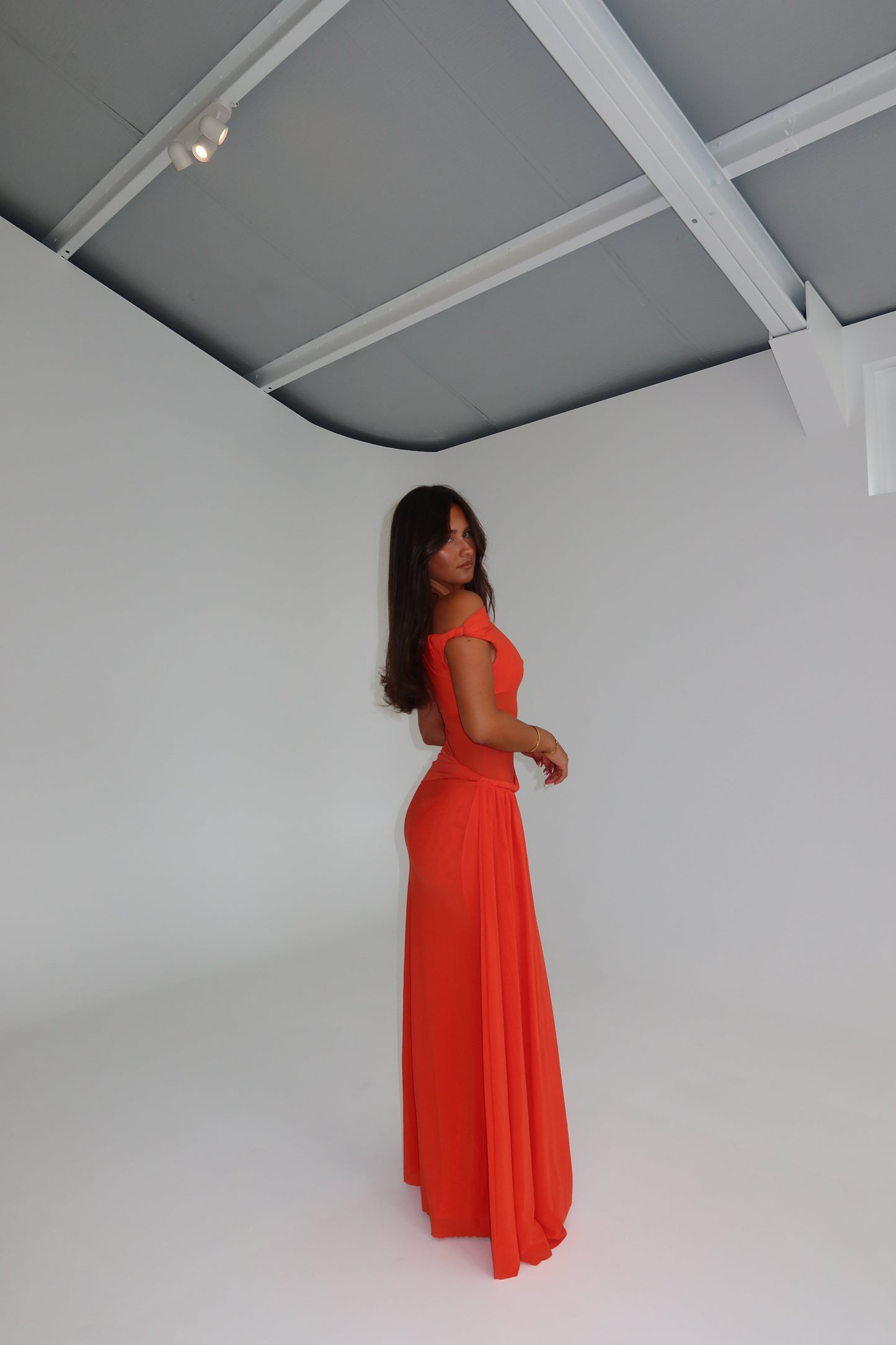 Sisal Mesh Dress in Chilli