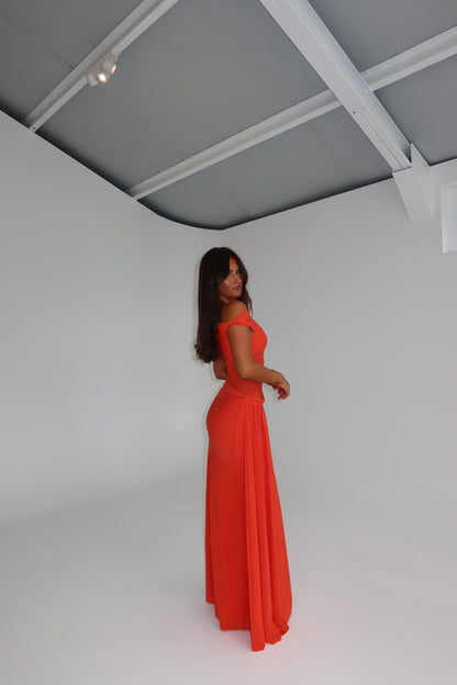 Sisal Mesh Dress in Chilli