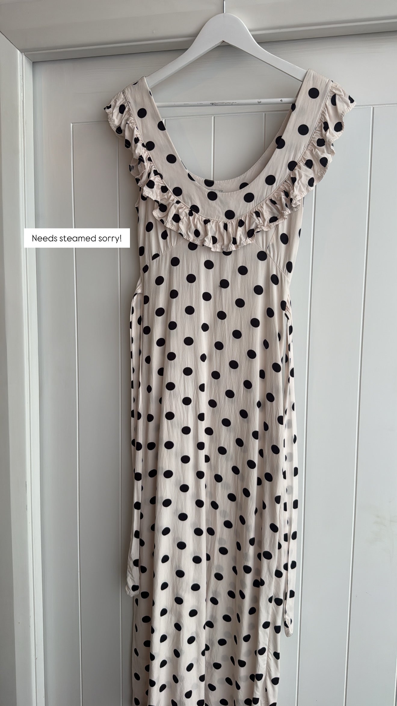 Luna Dress with Polka Dots in White/Black (XS/S) - FOR SALE
