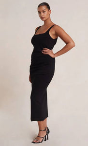Karina Tuck Midi Dress in Black - Bec + Bridge
