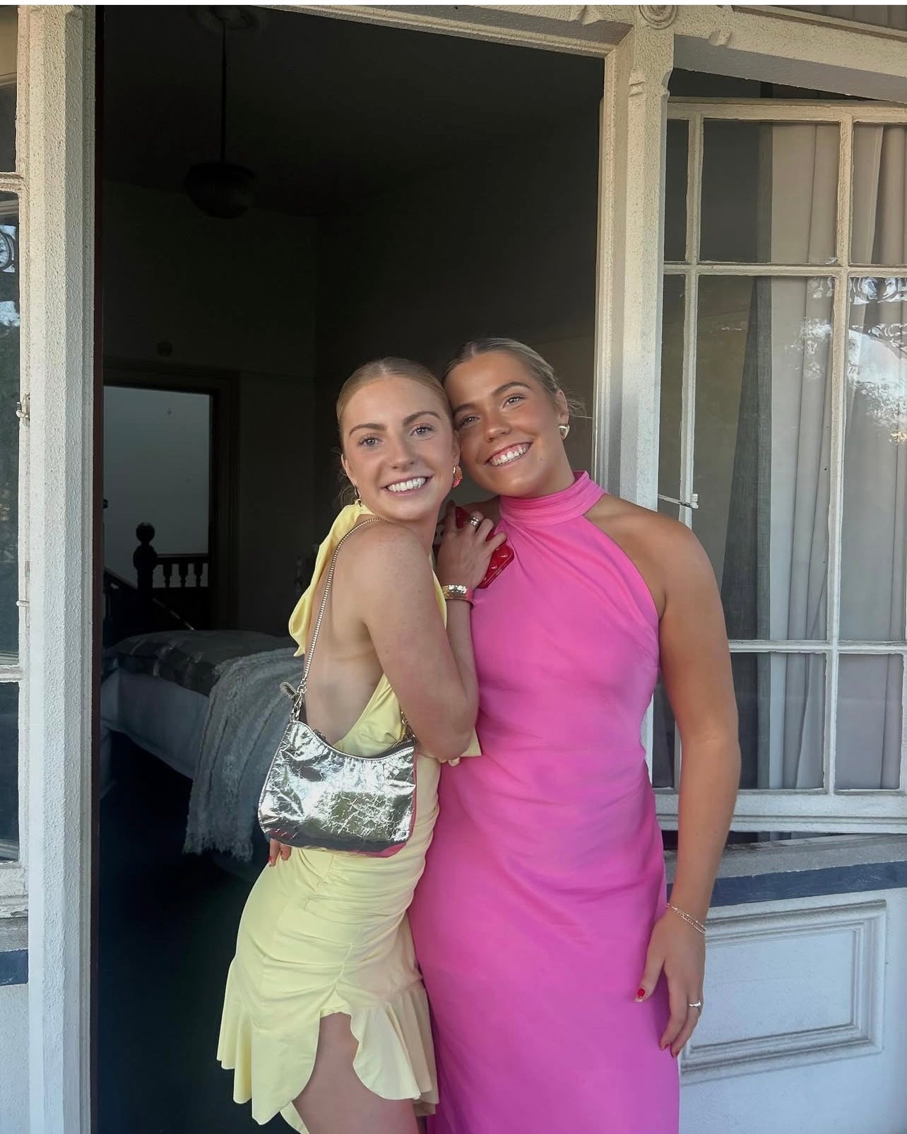 Claire Satin Drape Dress in Pink