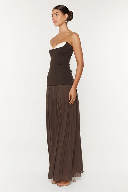 Nicolette Maxi Dress in Espresso