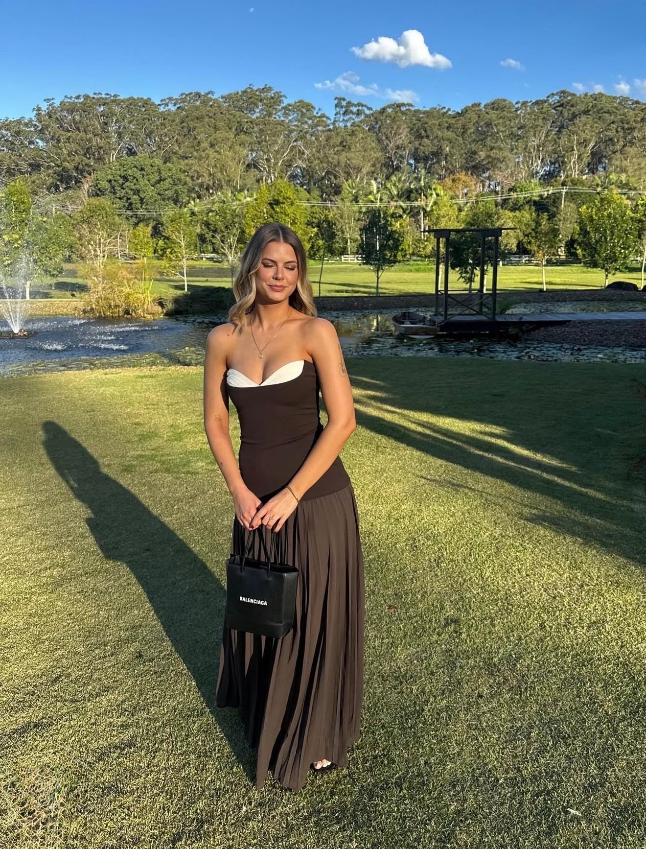 Nicolette Maxi Dress in Espresso