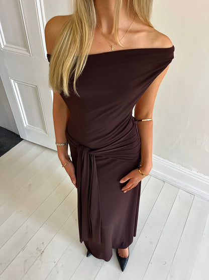 Nadia Dress in Brown