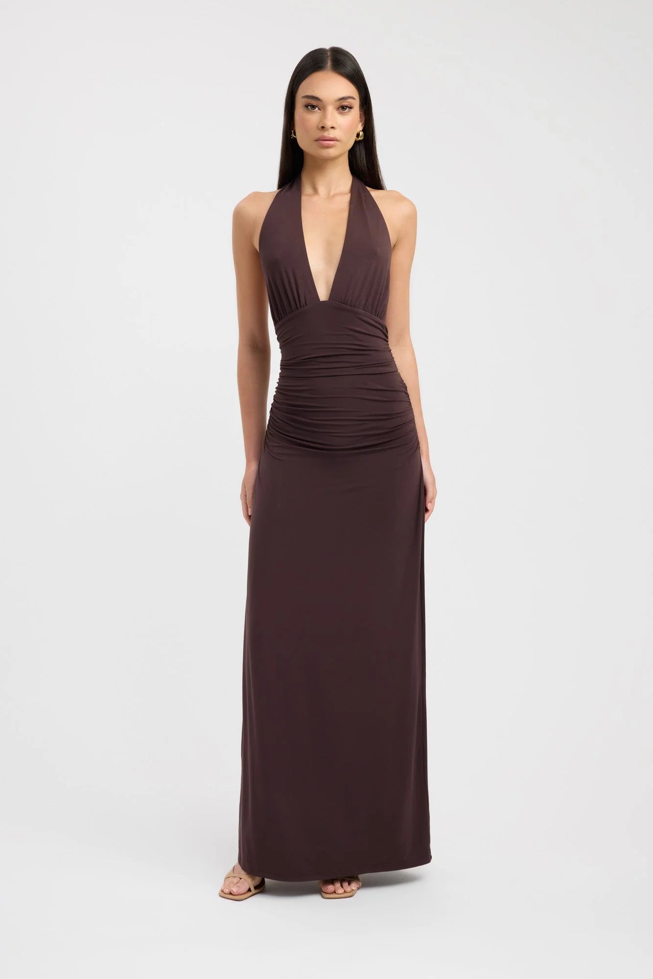 Leni Maxi Dress in Dark Mahogany