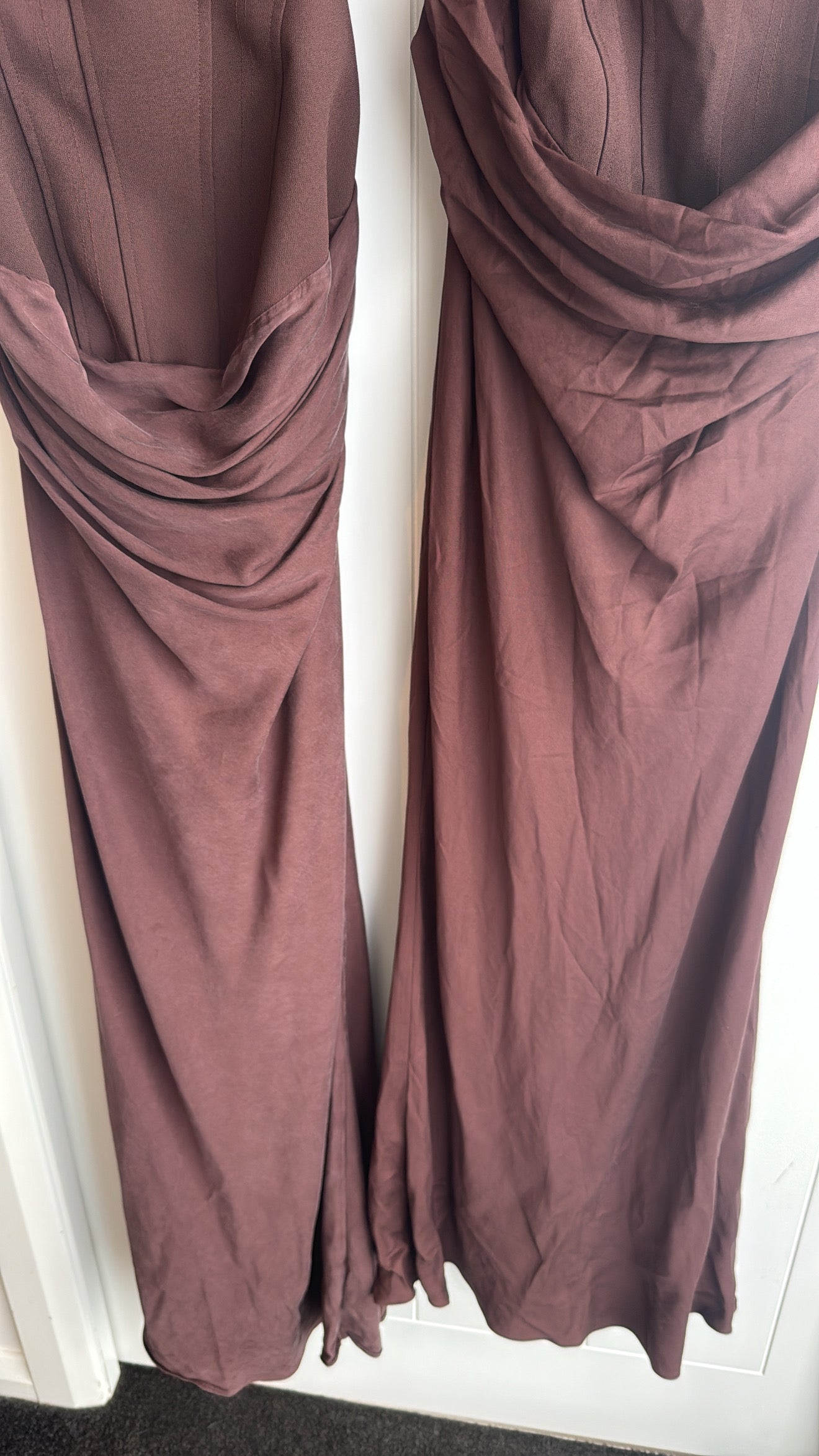 Cornelia Maxi Dress in Plum Brown (8) - FOR SALE
