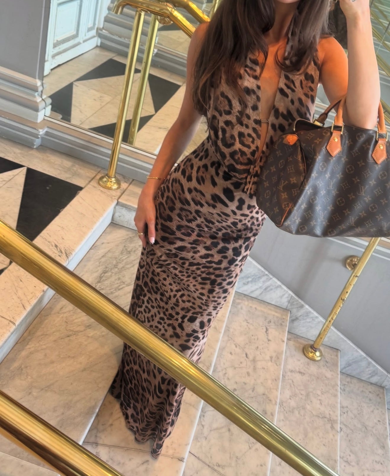Columbine Maxi Dress in Leopard