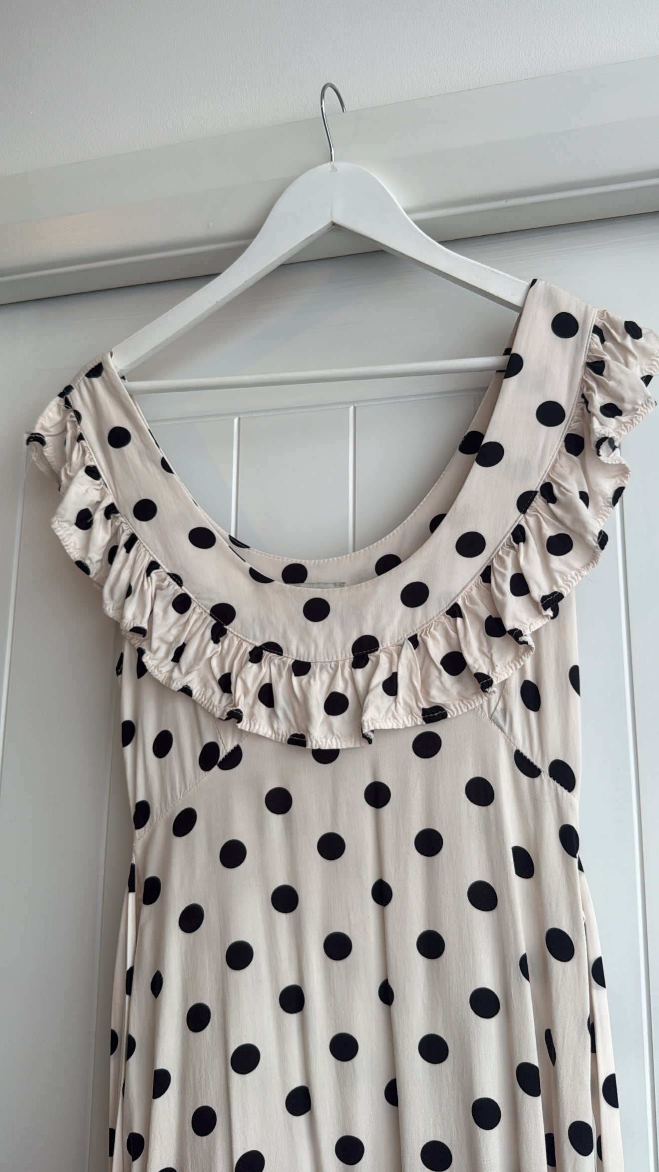 Luna Dress with Polka Dots in White/Black (XS/S) - FOR SALE