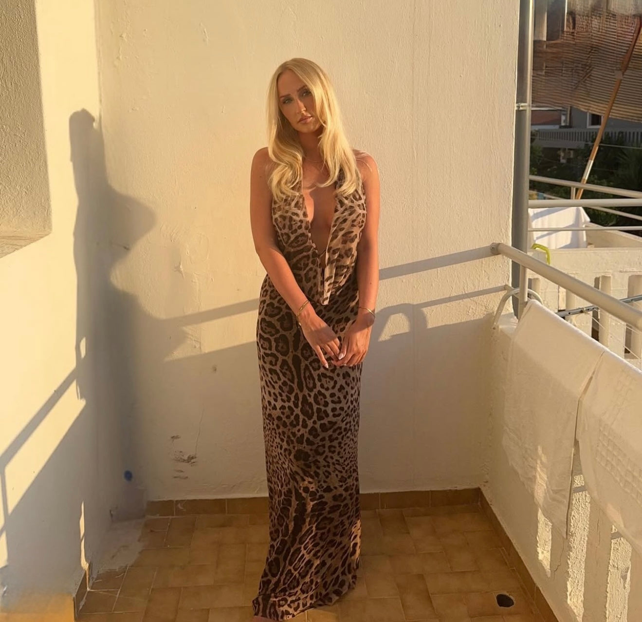 Columbine Maxi Dress in Leopard