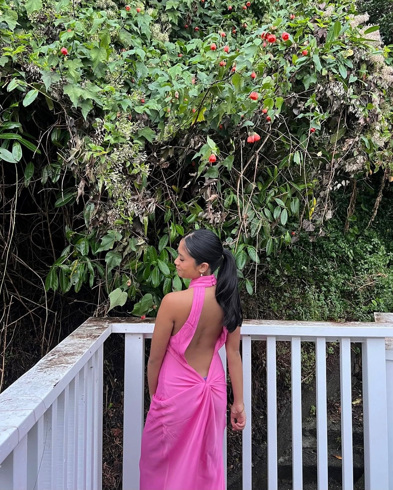 Claire Satin Drape Dress in Pink