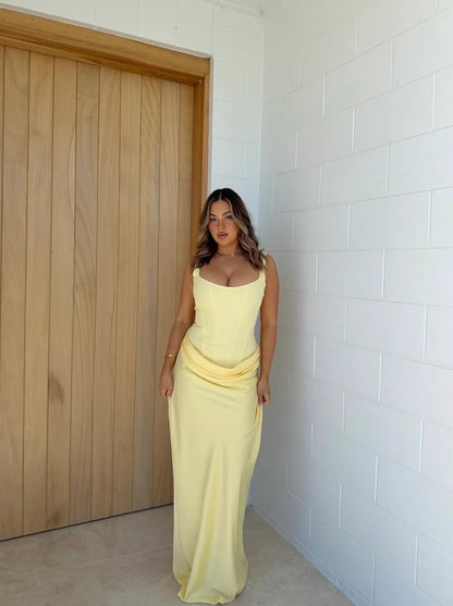 Cornelia Maxi Dress in Lemon