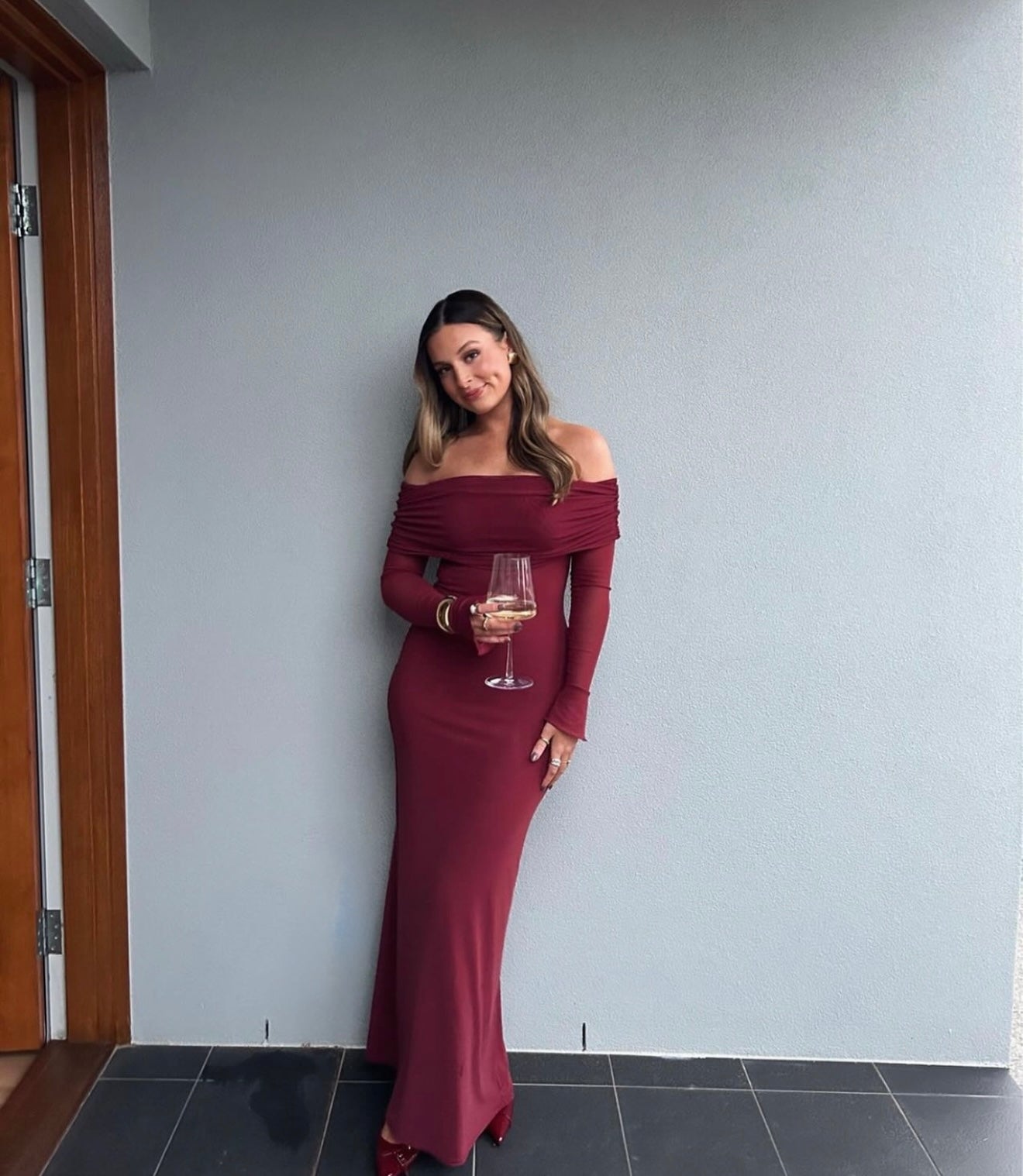 Josie Off Shoulder Mesh Maxi Dress