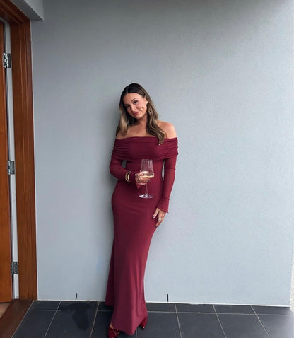 Josie Off Shoulder Mesh Maxi Dress