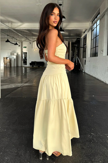 Charlotte Strapless Maxi in Yellow
