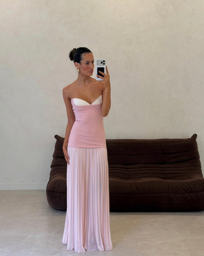 Nicolette Maxi Dress in Baby Pink