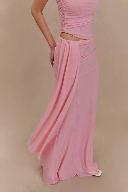 Brooklyn Mesh Maxi Set in Candy Pink
