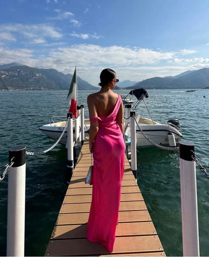 Monika Gown in Neon Pink