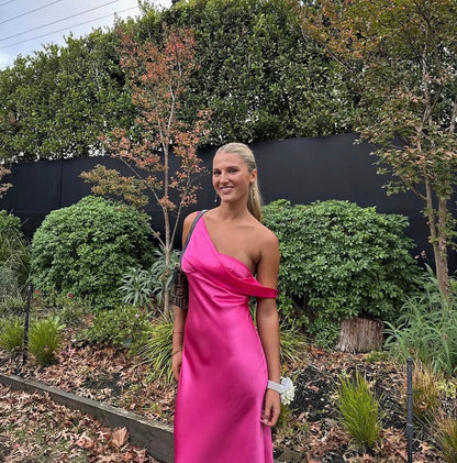 Monika Gown in Neon Pink