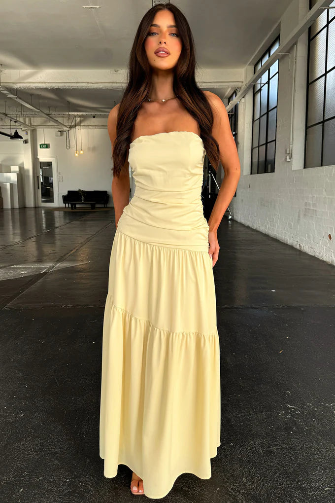 Charlotte Strapless Maxi in Yellow