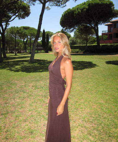 Leni Maxi Dress in Dark Mahogany